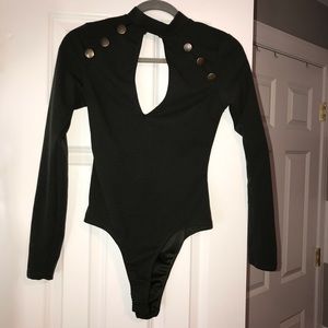Army Green Long Sleeve Bodysuit